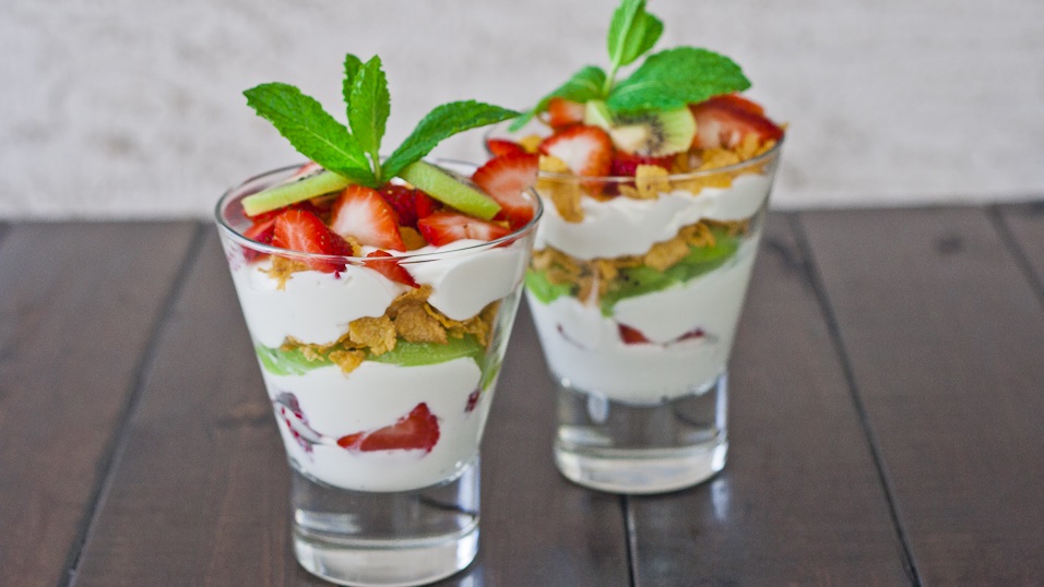 Recette d'étagé aux fraises, kiwi et yaourt